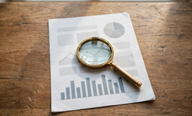 Magnifying glass over a bank report document representing a ChexSystems vs Early Warning Services review