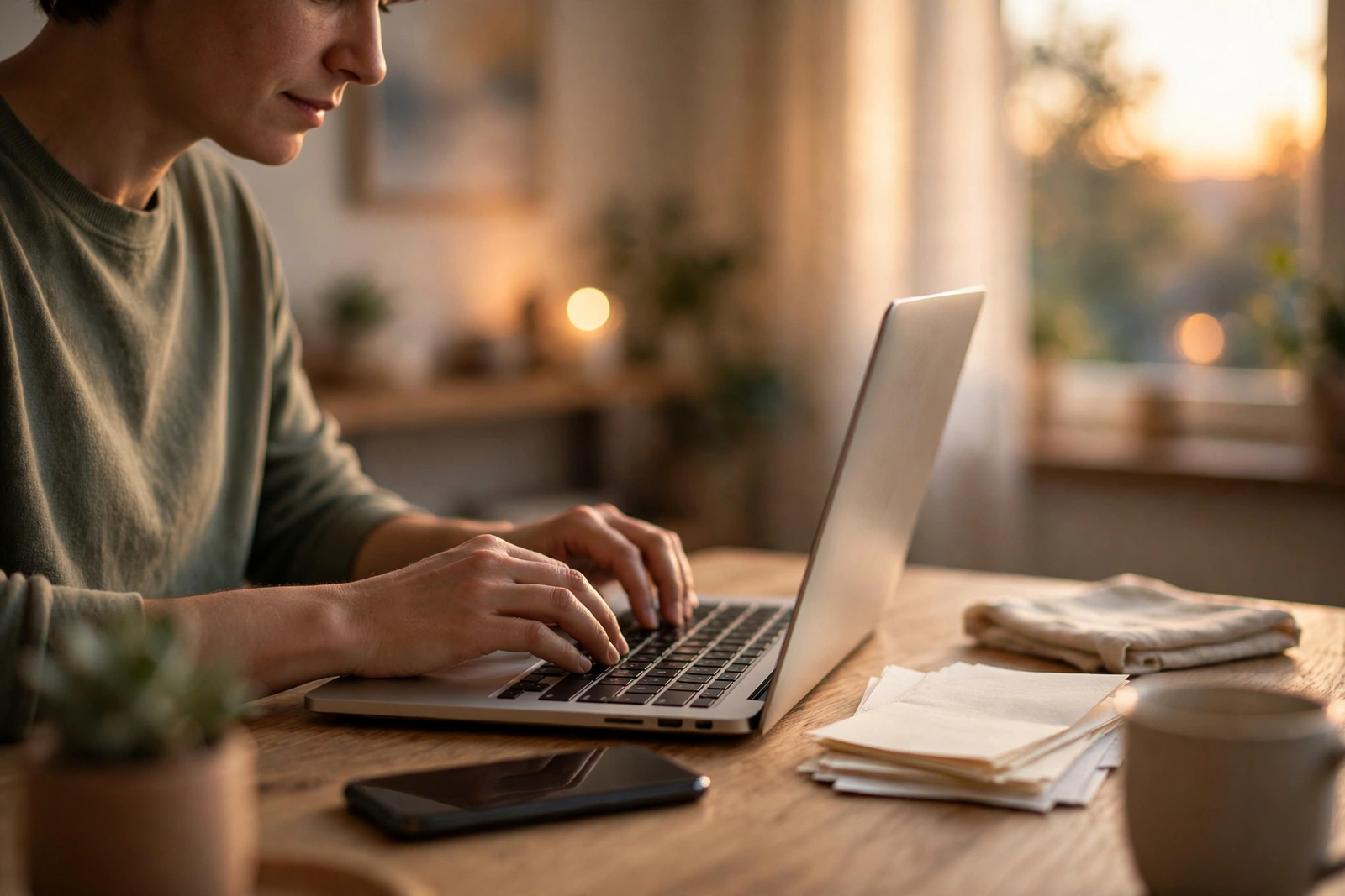 Person freezing their ChexSystems report online at a home desk