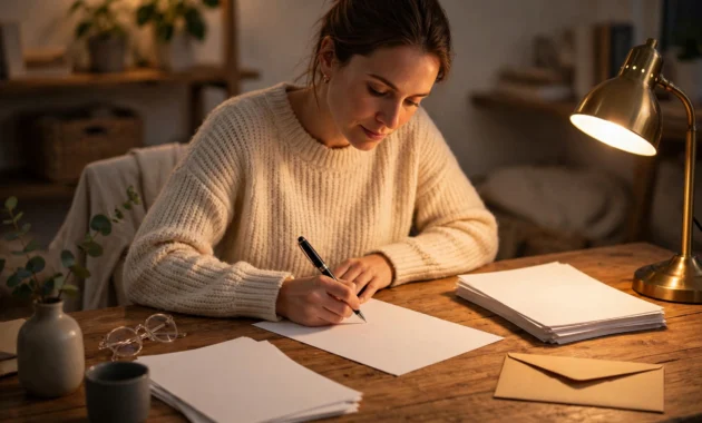 Writing a ChexSystems dispute letter at a home desk